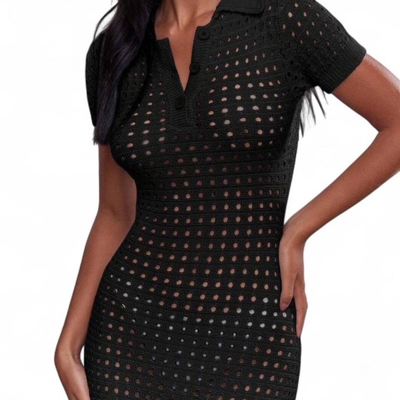 Missguided Black knit maxi dress - Picture 2 of 6